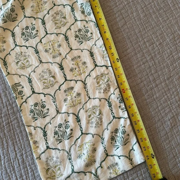 Rachel Zoe Floral Wide-Leg Linen Pants in Cream & Gray Floral Geometric Pattern - Picture 8 of 9